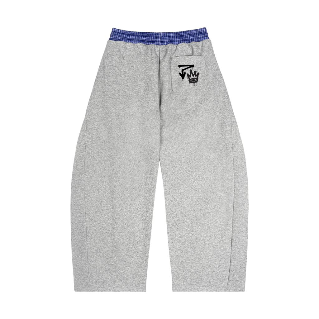 Plaid Waistband Barrel Sweatpants