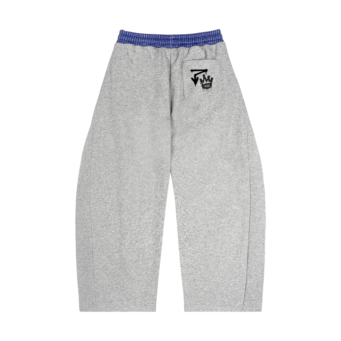 Plaid Waistband Barrel Sweatpants