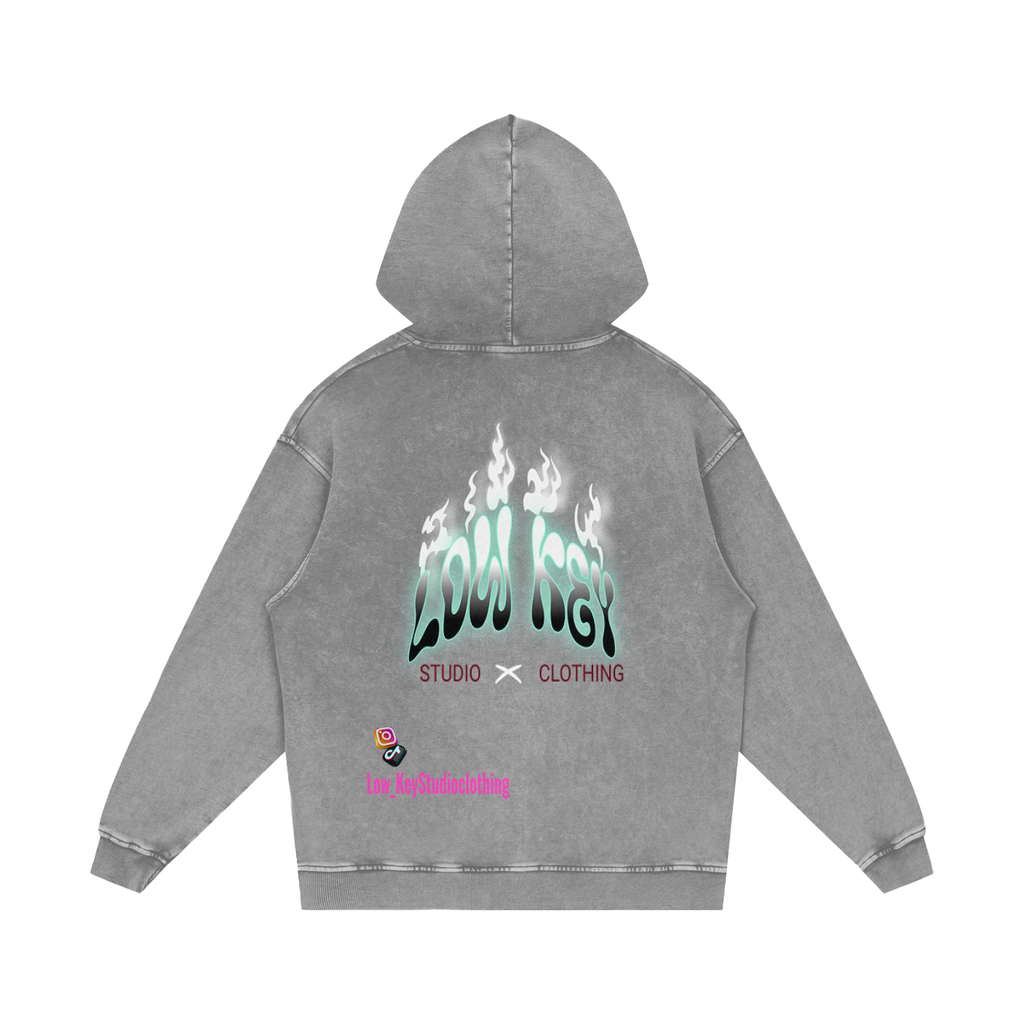 Snow Washed Loose Cotton Hoodie