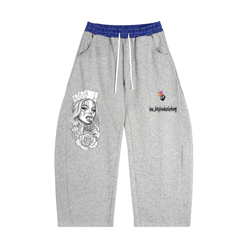 Plaid Waistband Barrel Sweatpants