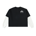Layered Contrast Sleeve graphic T-Shirt